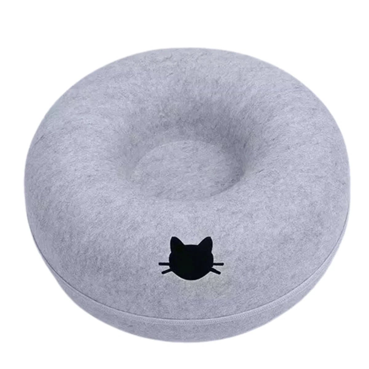 B Tunnel Chat Beignet Interactif Tissu Oxford Gris Clair Luxe