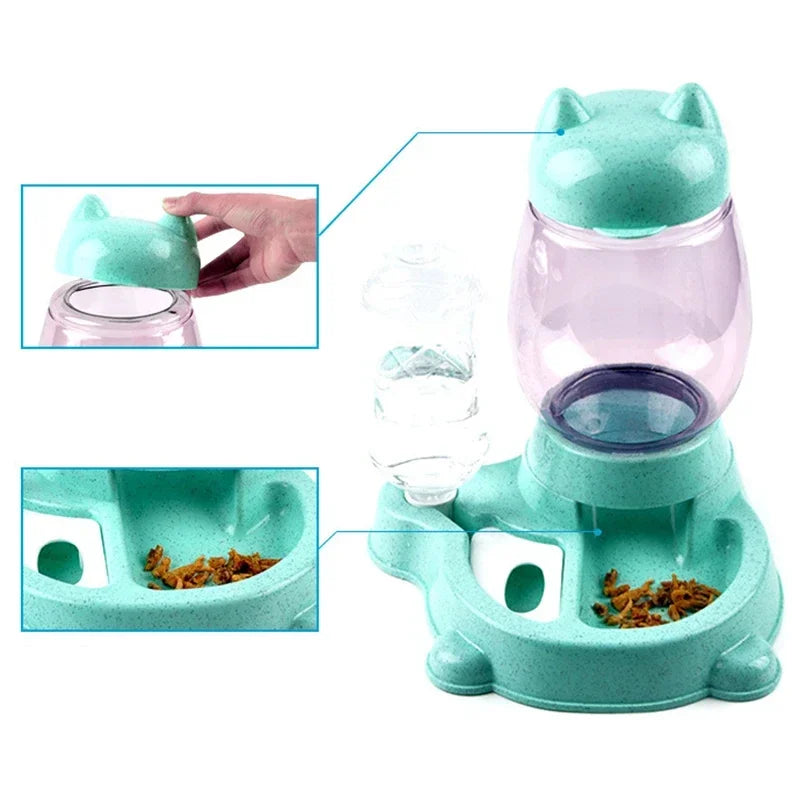 Distributeur Automatique Nourriture Et Eau Pour Chat Avec Double Réservoir Hydratation Et Élégance Fonctionnelle by LSDLBoutique