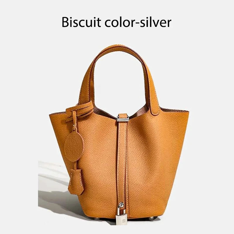 Sac à main seau en cuir véritable - Mendy - LSDLBoutique
