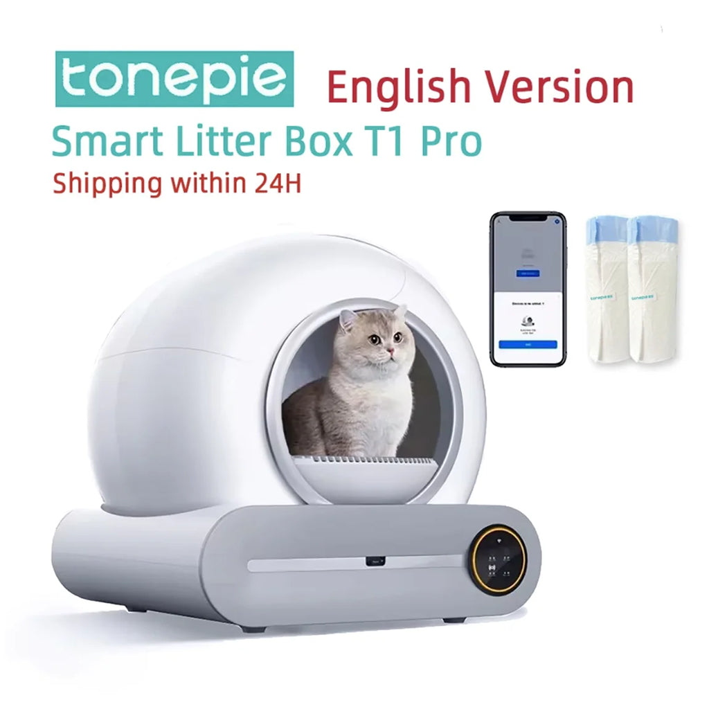 Maison de Toilette Autonettoyante Pour Chat 65L Connectée et Fermée Avec Nettoyage Automatique et Grande Capacité by LSDLBoutique
