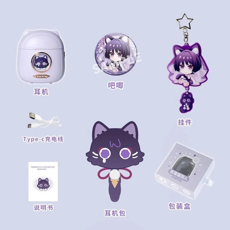 Venti Casque Bluetooth 5.4 Turquoise Genshin Impact Cosplay