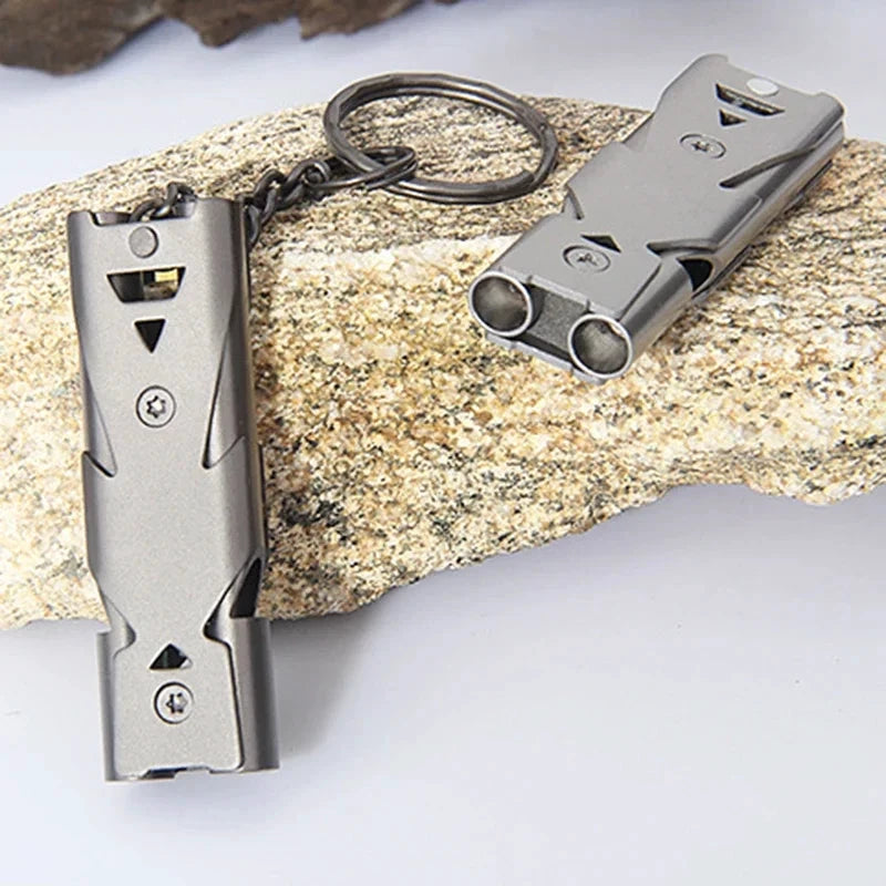 Sifflet De Survie Double Tube 180 Décibels Inox Étanche Léger Pour Randonnée Camping Urgence by LSDLBoutique