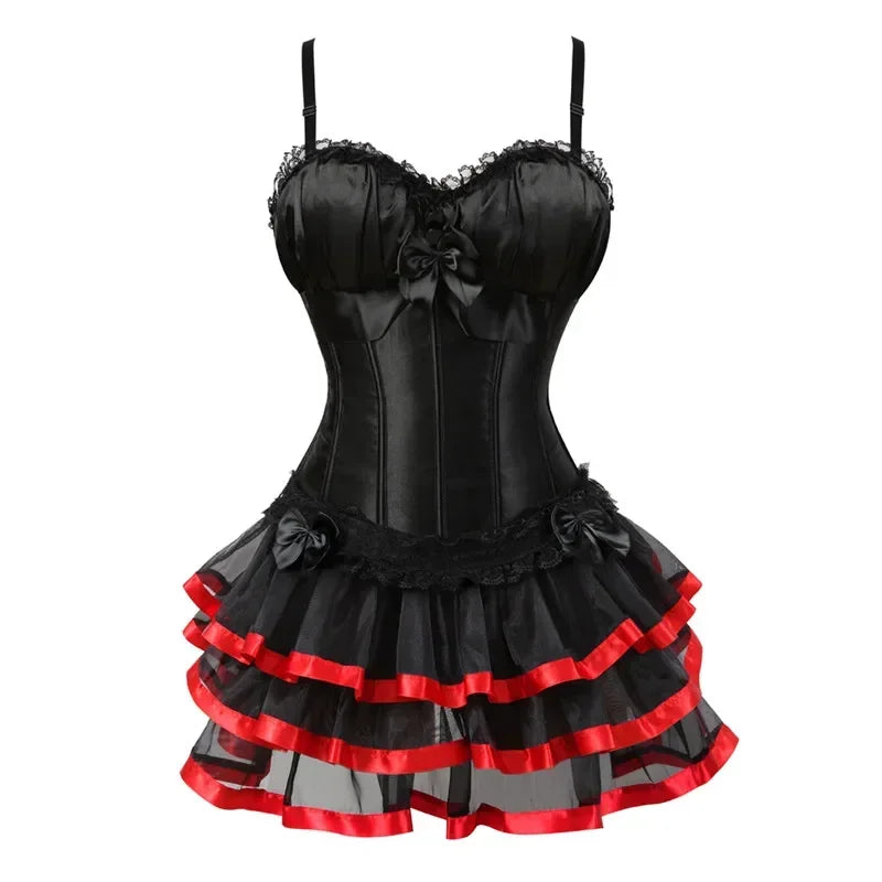Corset Dress with Straps and Skirt – Plus Size Available