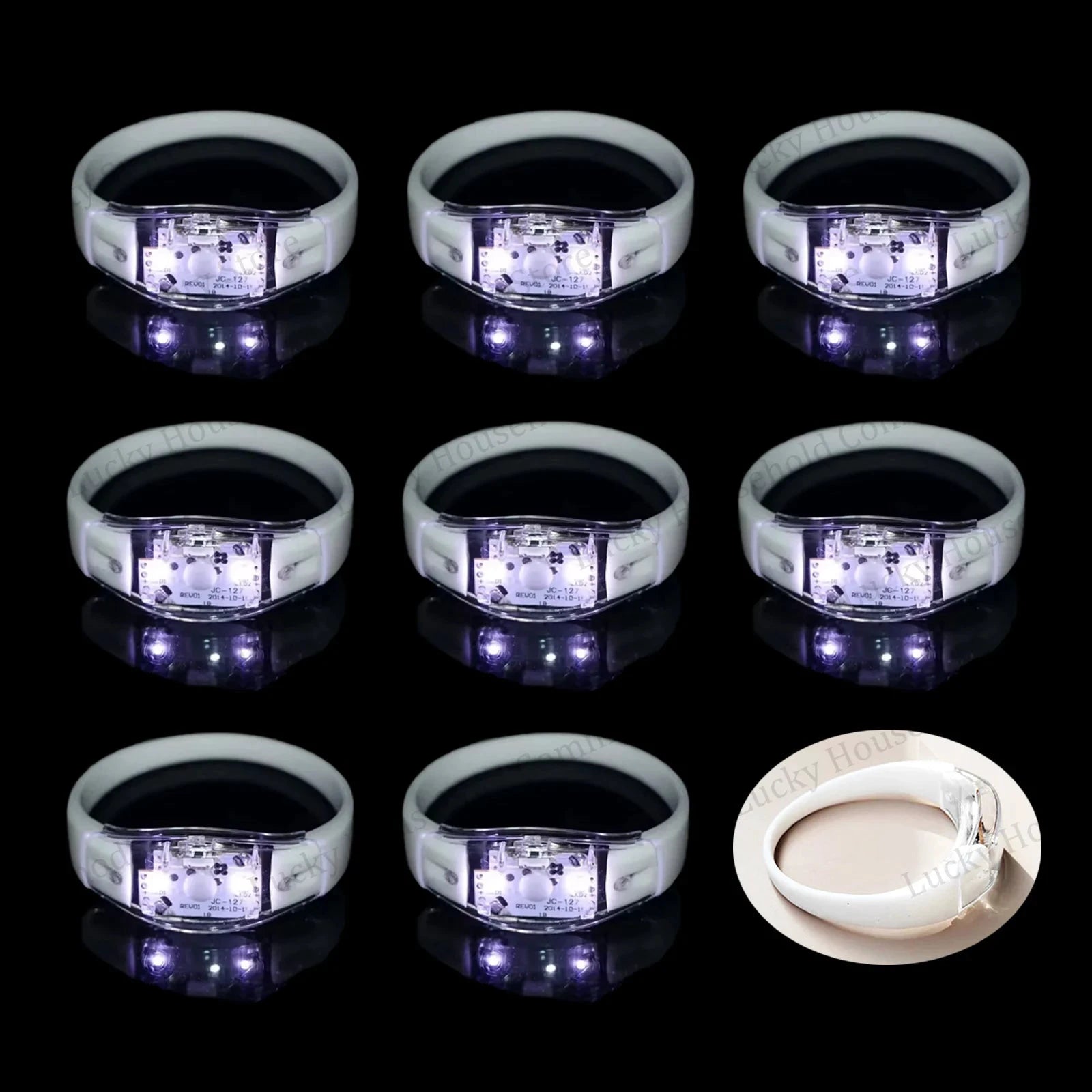 Bracelets LED lumineux activés par musique – Plusieurs lots