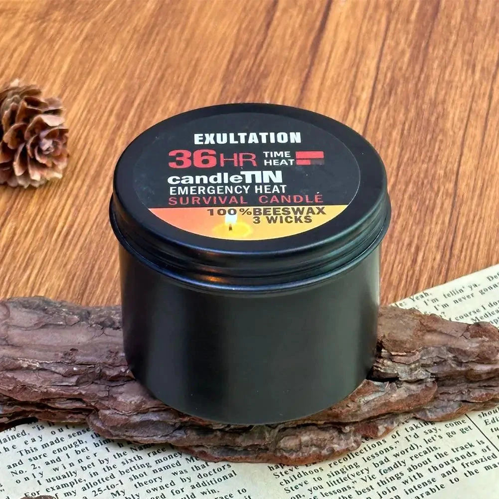 Bougie Urgence Cire Abeille Trois Mèches Arôme Pêche 36 Heures