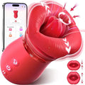 Stimulateur intime féminin multifonction en silicone rouge, contrôle par application, LSDLBoutique