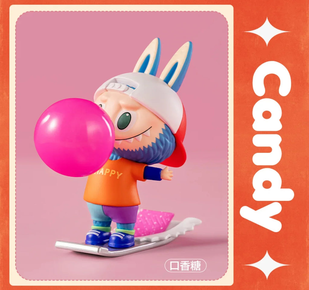 Pop Mart Labubu Figurine Monstres Bonbons PVC Rose Bleu