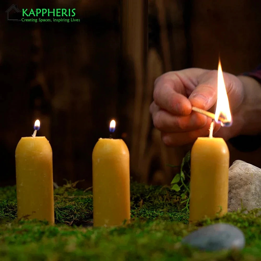 KAPPHERIS Bougie En Cire Abeille Fait Main Non Parfumée