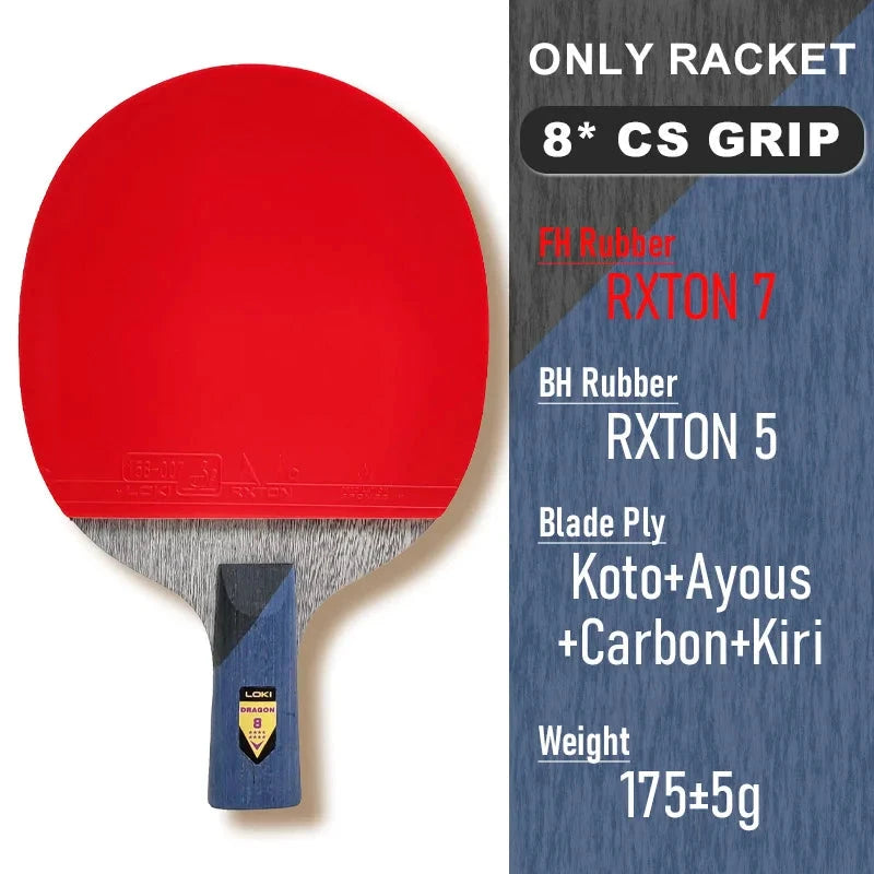 Loki Dragon Raquette Tennis De Table Bois Carbone 7 Plis