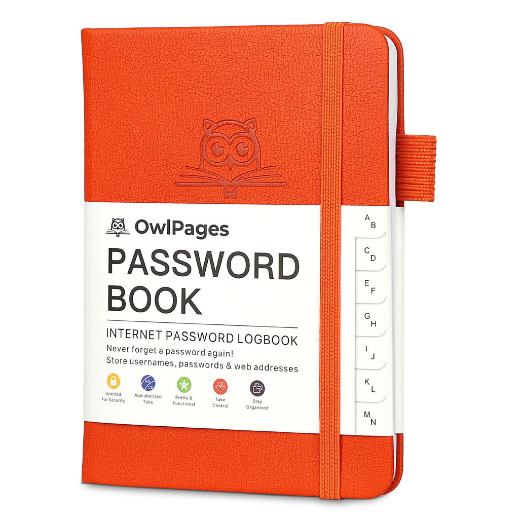 Carnet mot de passe couverture rigide avec onglets alphabétiques