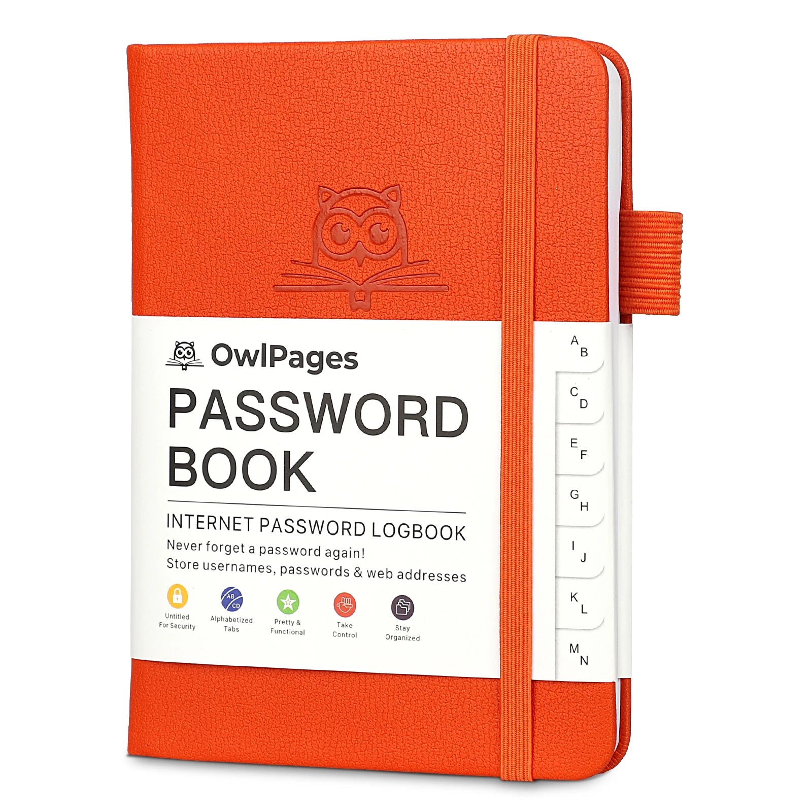 Carnet mot de passe couverture rigide avec onglets alphabétiques