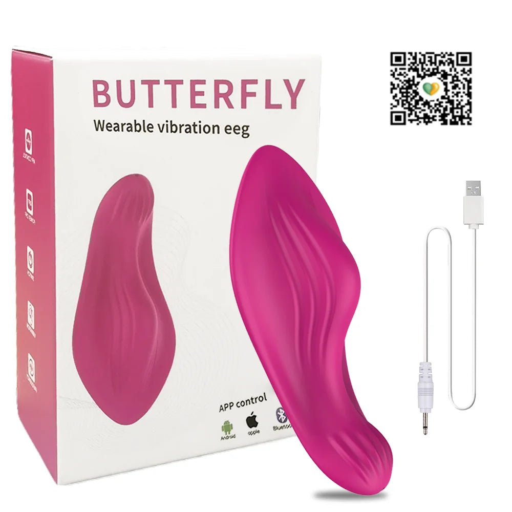 Vibromasseur Papillon Portable Télécommande Via Application Contrôle À Distance Pour Clitoris Et Point G Solo Ou À Deux by LSDLBoutique