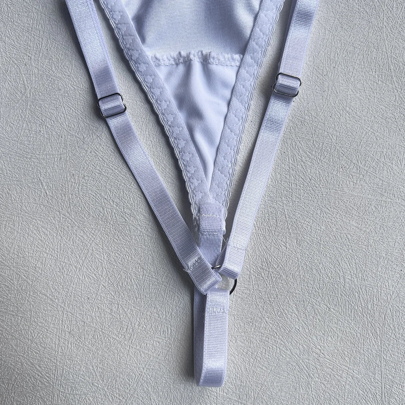 Ellolace Lingerie Satin Fin Dentelle Rouge 5Pièces