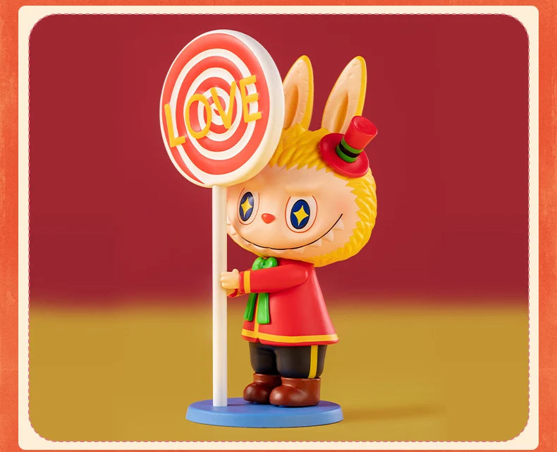 Pop Mart Labubu Figurine Monstres Bonbons PVC Rose Bleu