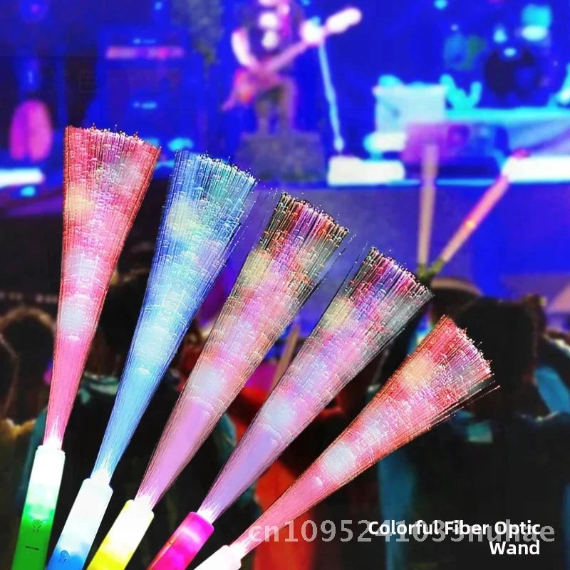 Bâton Lumineux Fibre Optique Coloré LED Lot De 6 Rose