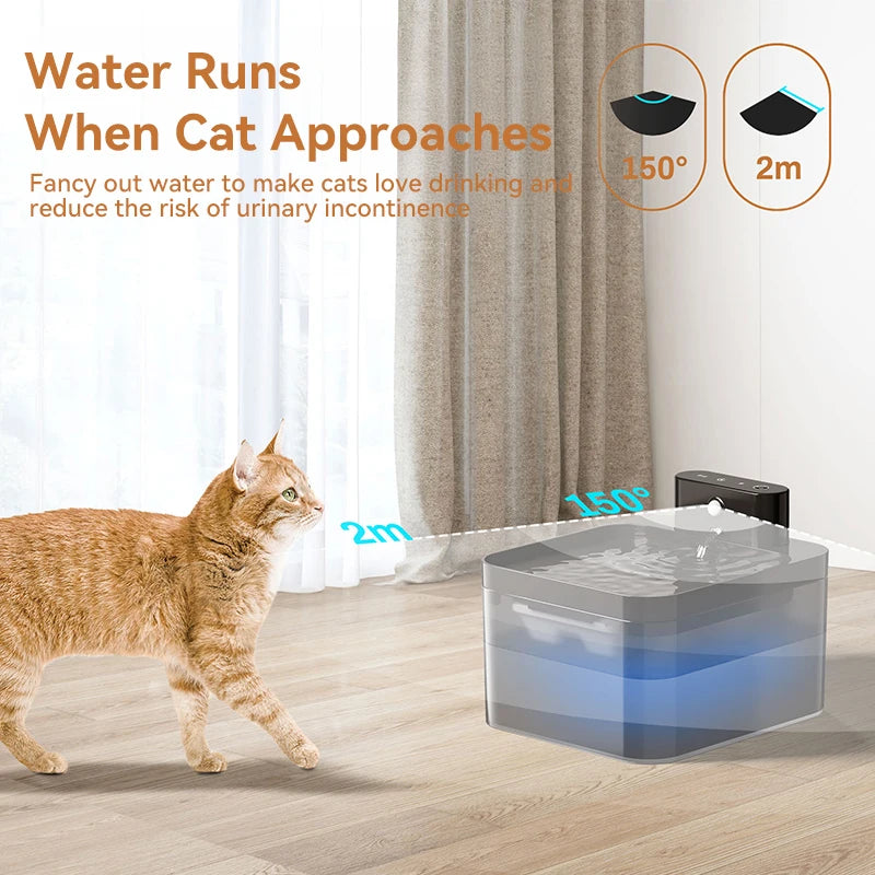 Fontaine À Eau Automatique Pour Chats Et Chiens Avec Batterie Rechargeable 2600mAh Capteur Infrarouge Silencieuse by LSDLBoutique.ch