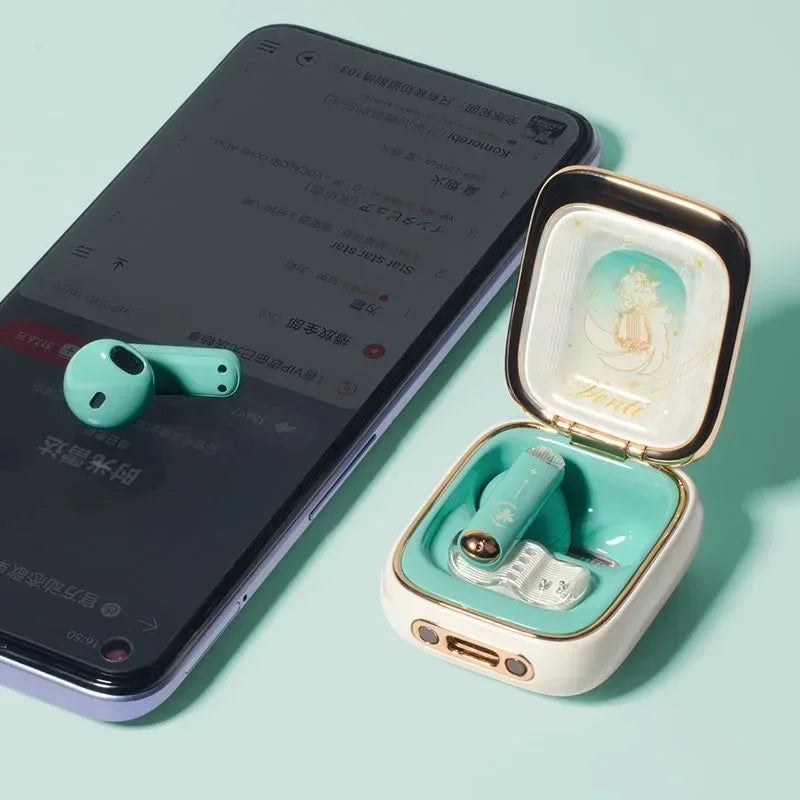 Venti Casque Bluetooth 5.4 Turquoise Genshin Impact Cosplay