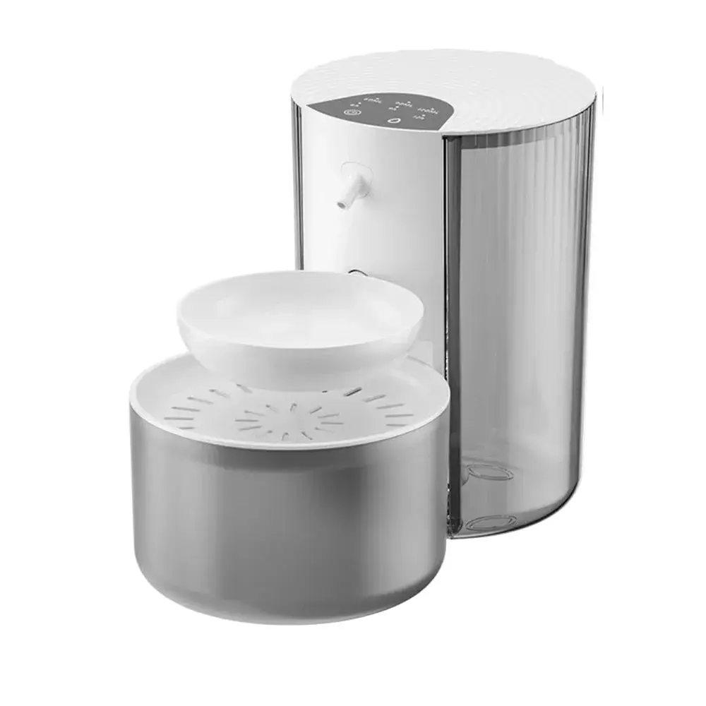 Distributeur d'eau automatique pour chat LSDLBoutique – fontaine en plastique transparente avec bol blanc