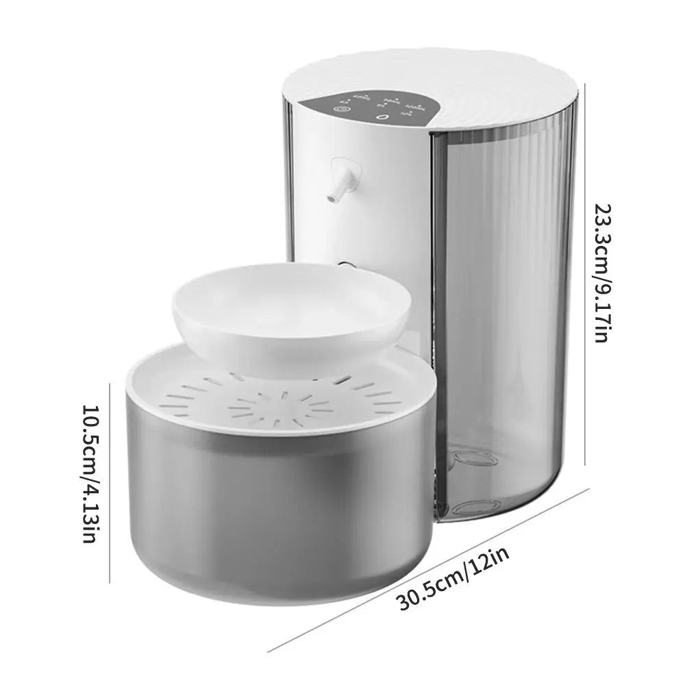 Distributeur d'eau automatique pour chat LSDLBoutique – fontaine pour animaux en acier blanc, bol amovible