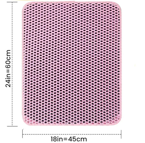 Tapis de litière pour chat rose en maille perforée, grand format LSDLBoutique