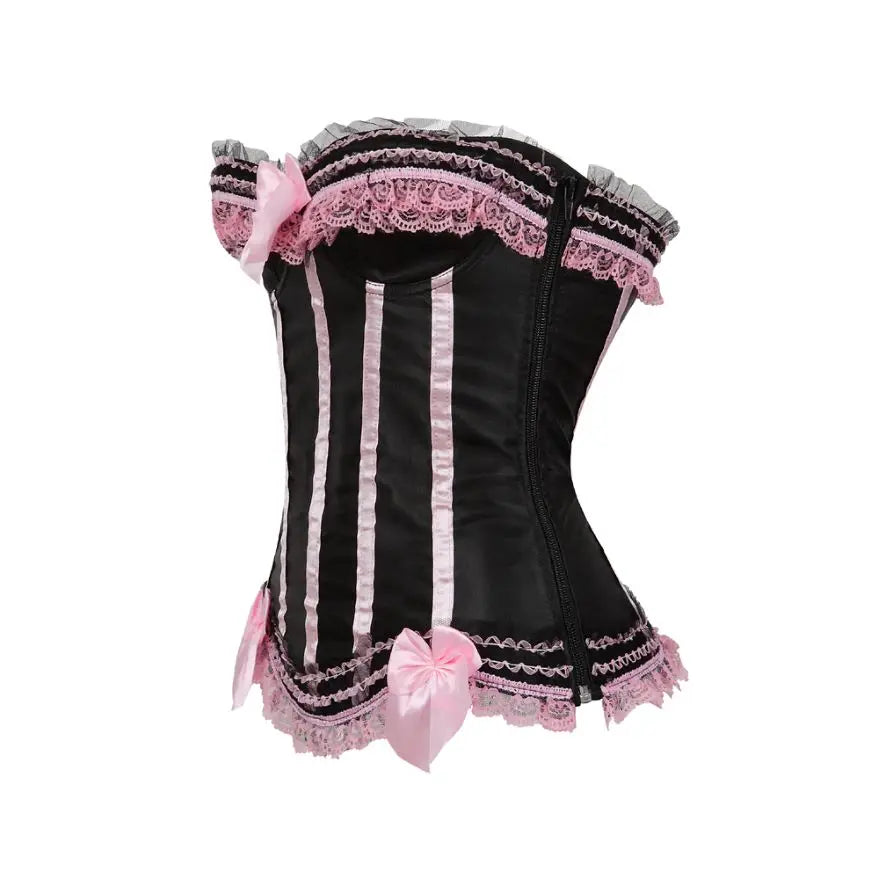 Gothic Lace Corset with Overbust Bustier – Swann