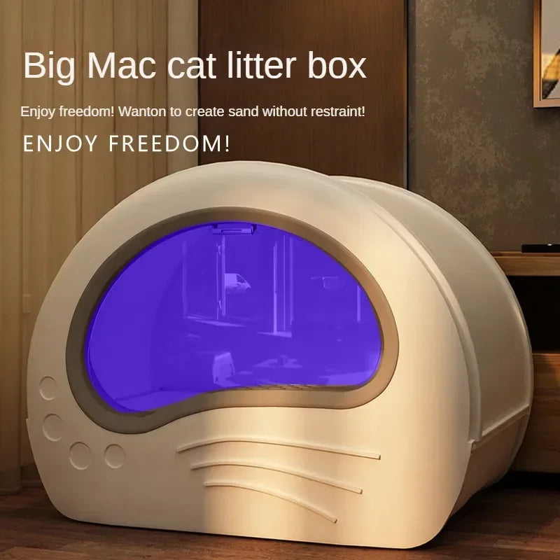 Maison De Toilette XXL Pour Chat Bac À Litière Fermé Avec Double Porte Et Tiroir by LSDLBoutique