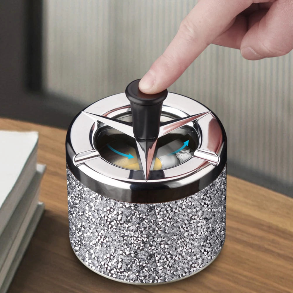 Cendrier Voiture Poussoir Couvercle Rotatif Autonettoyant Alloet