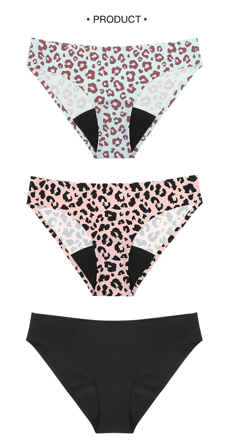 YMQJ Culotte Menstruelle Léopard Respirante Étanche 4 Couches