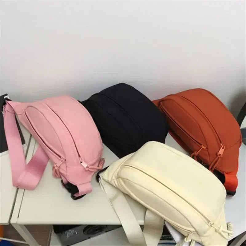 F Sac Banane Nylon Noir À Fermeture Éclair Bandoulière