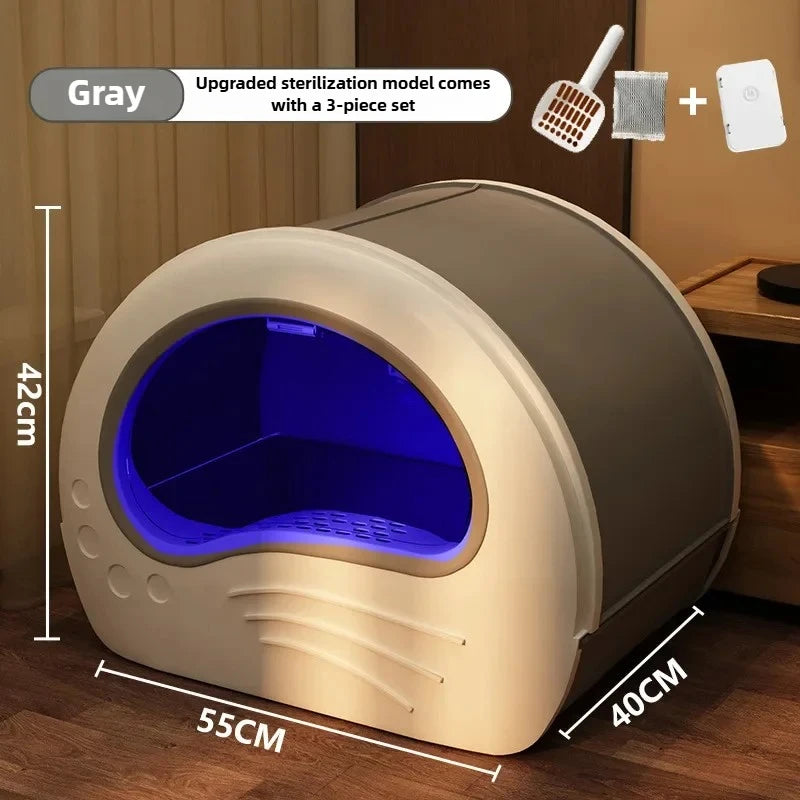 Maison De Toilette XXL Pour Chat Bac À Litière Fermé Avec Double Porte Et Tiroir by LSDLBoutique