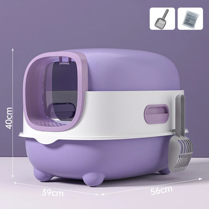 Bac À Litière Pliable Pour Chat Fermé Anti Odeurs Design Double Porte Hygiène Confort Jusqu À 7 Kg by LSDLBoutique