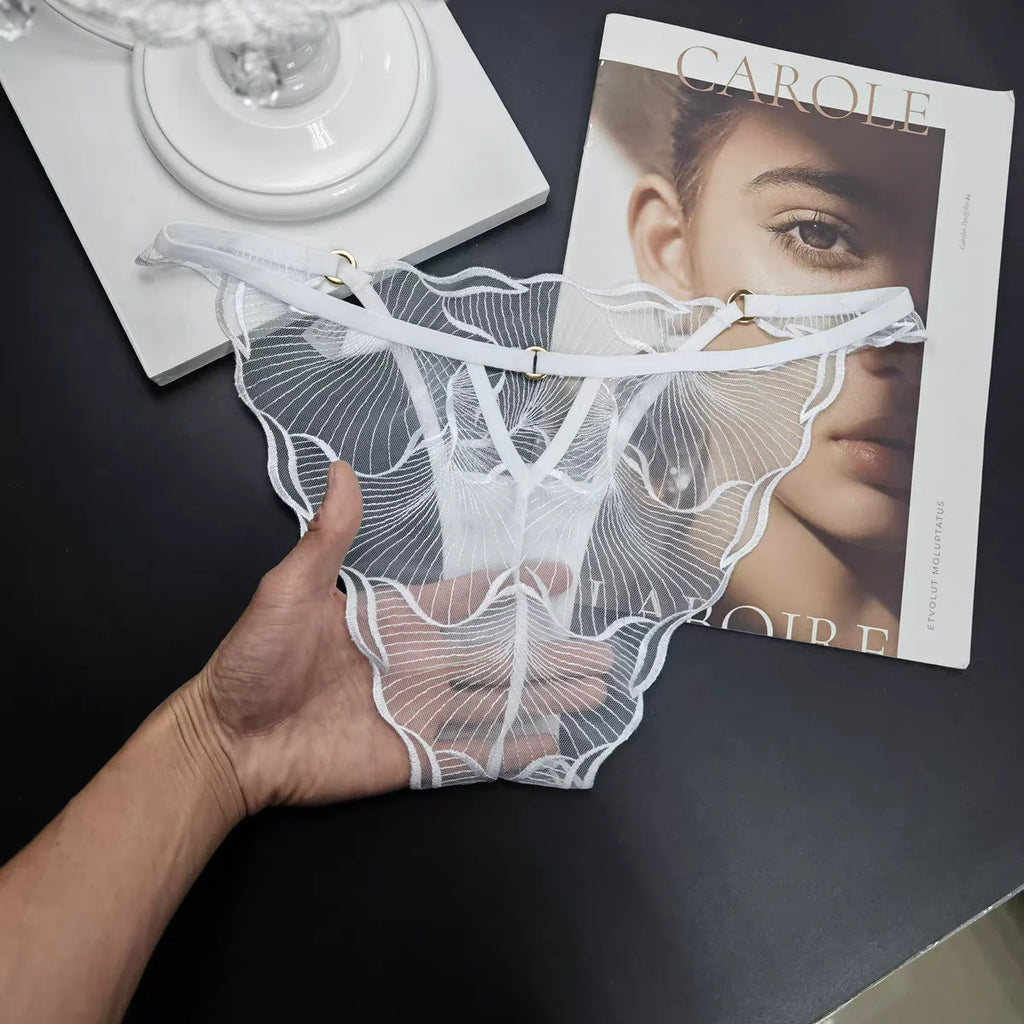 Moyisu Culotte Dentelle Transparente Noire Ultra Fine Taille Basse