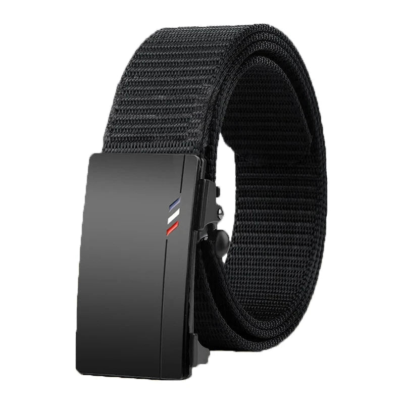 Ceinture Homme Nylon Décontractée Tissée Boucle Automatique 34 mm