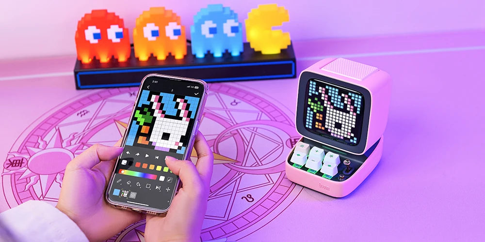 Divoom Ditoo Pro Haut Parleur Portable Pixel Art LED Rose