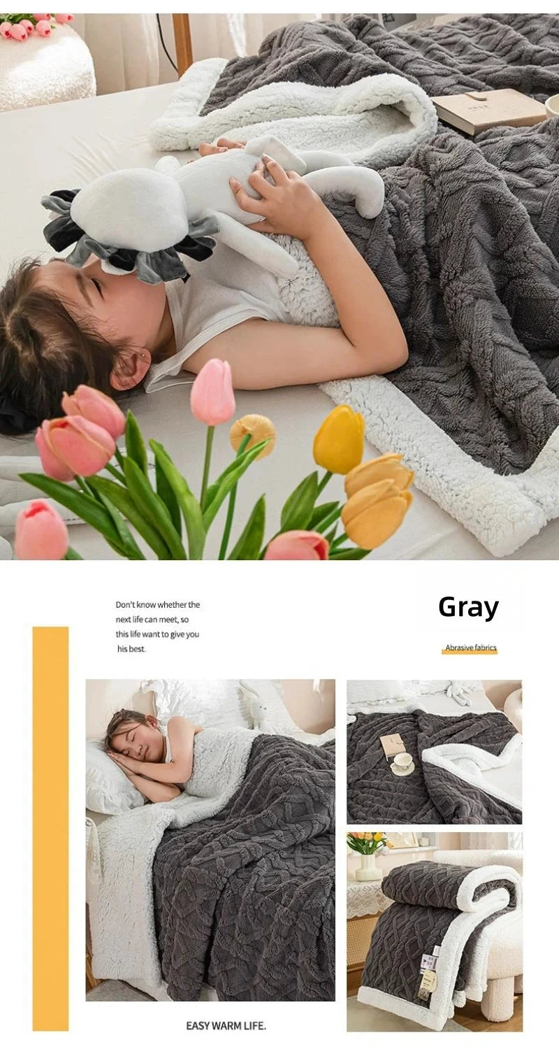 CARA CARLE Couverture Sherpa Corail Double Polaire