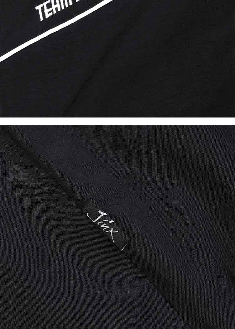 Veste Coupe-Vent Unisexe Zippée Sport Style Loose En Tissu Tatting Avec Col Montant by LSDLBoutique