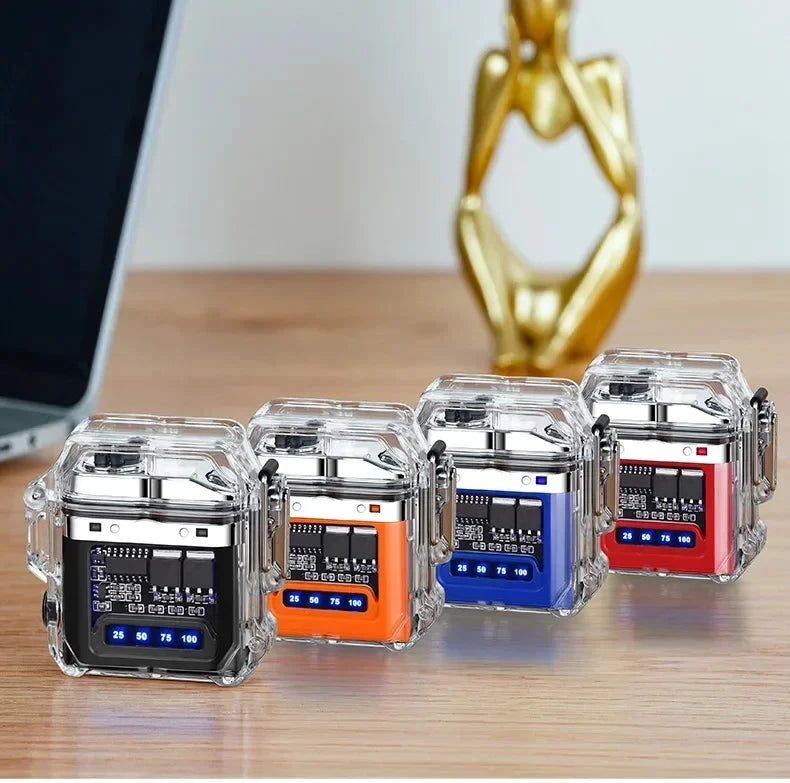 Briquet Électronique Transparent Double Arc Étanche USB