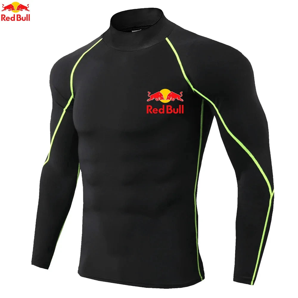 Red Bull Maillot Compression Manches Longues Blanc Séchage