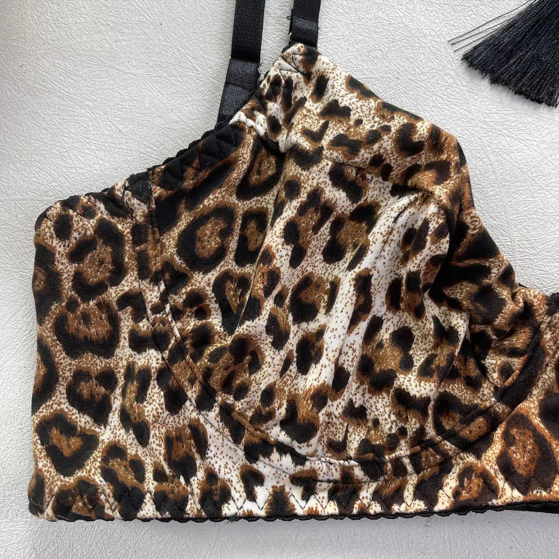 Ellolace Lingerie Satin Fin Dentelle Rouge 5Pièces