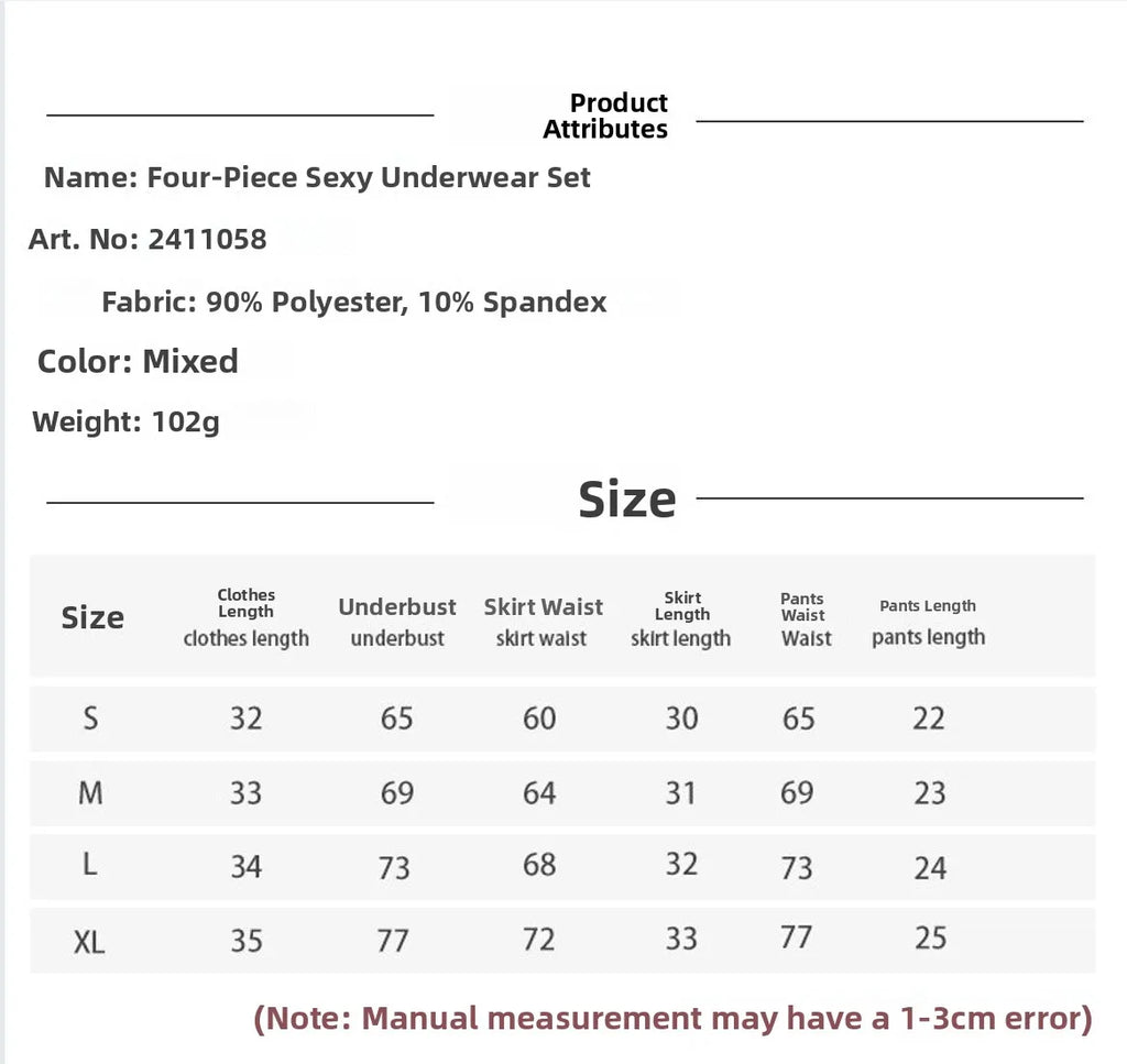 Les Secrets de Léa Ensemble Lingerie Quatre Pièces Carreaux Vert