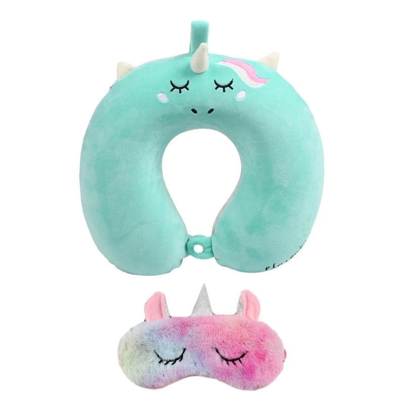 Oreiller avec masque pour les yeux, coussin tête cou, licorne, vol d'affaires, livraison directe by LSDLBoutique.ch