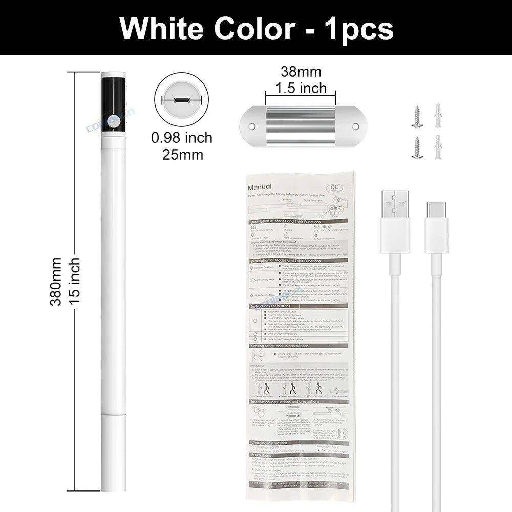 Lampe LED Détecteur de Mouvement Sous Armoires Écran Numérique Réglable