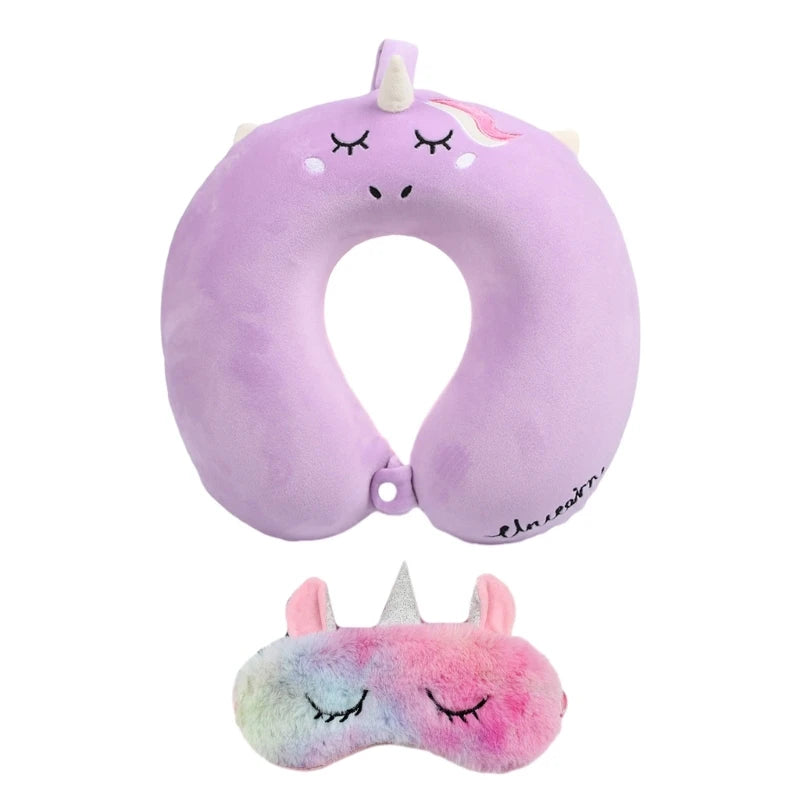 Oreiller avec masque pour les yeux, coussin tête cou, licorne, vol d'affaires, livraison directe by LSDLBoutique.ch