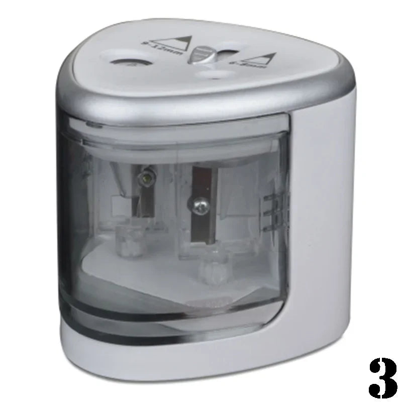 Electric pencil sharpener with dual holes 6-8 mm and 9-12 mm