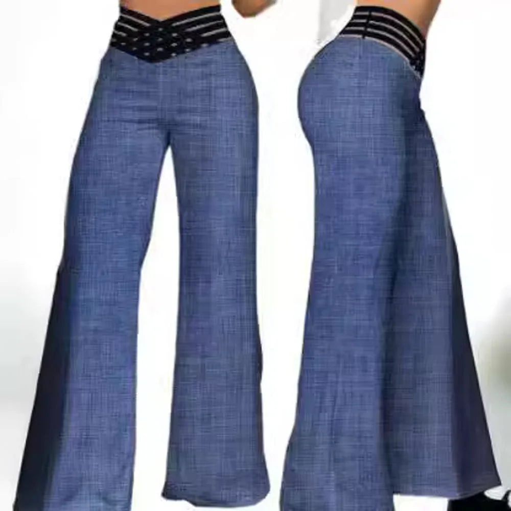 Pantalon large fluide à taille élastique