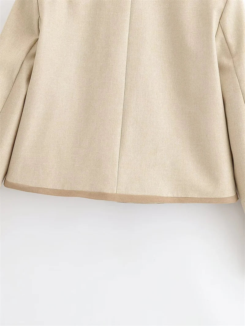 Guobioziy Veste Khaki Col Montant Napoléon Boutons