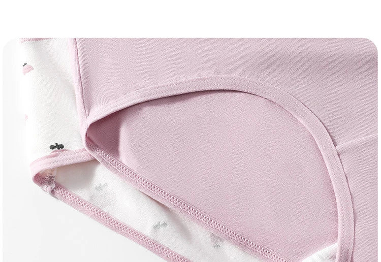 ZJX Ensemble 8 Culottes Femme Coton Respirant Taille Haute Rose Imprimé Coeurs