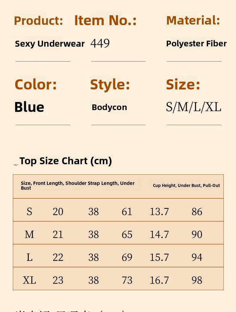 Les Secrets de Léa Body Dentelle Papillon Bleu Réglable