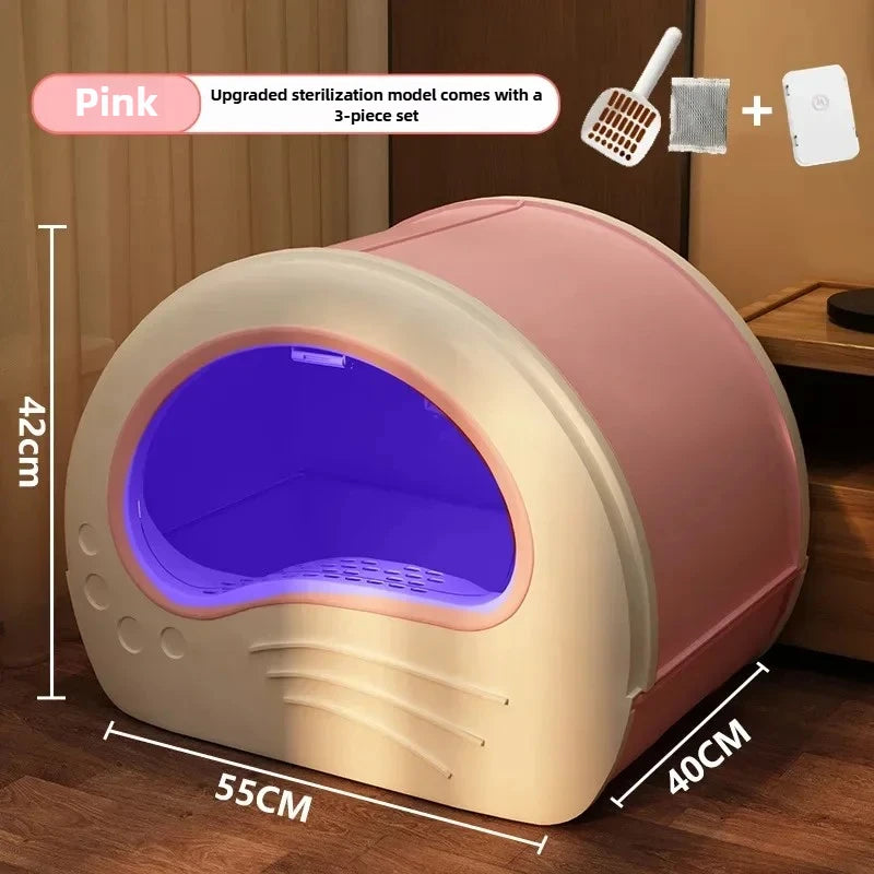 Maison De Toilette XXL Pour Chat Bac À Litière Fermé Avec Double Porte Et Tiroir by LSDLBoutique