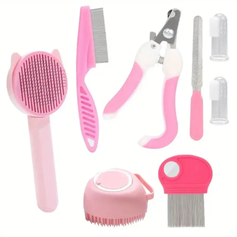 Kit De Toilettage Pour Chat 7 En 1 Avec Brosse Coupe Griffes Brosse À Dents Et Accessoires Complets by LSDLBoutique.ch